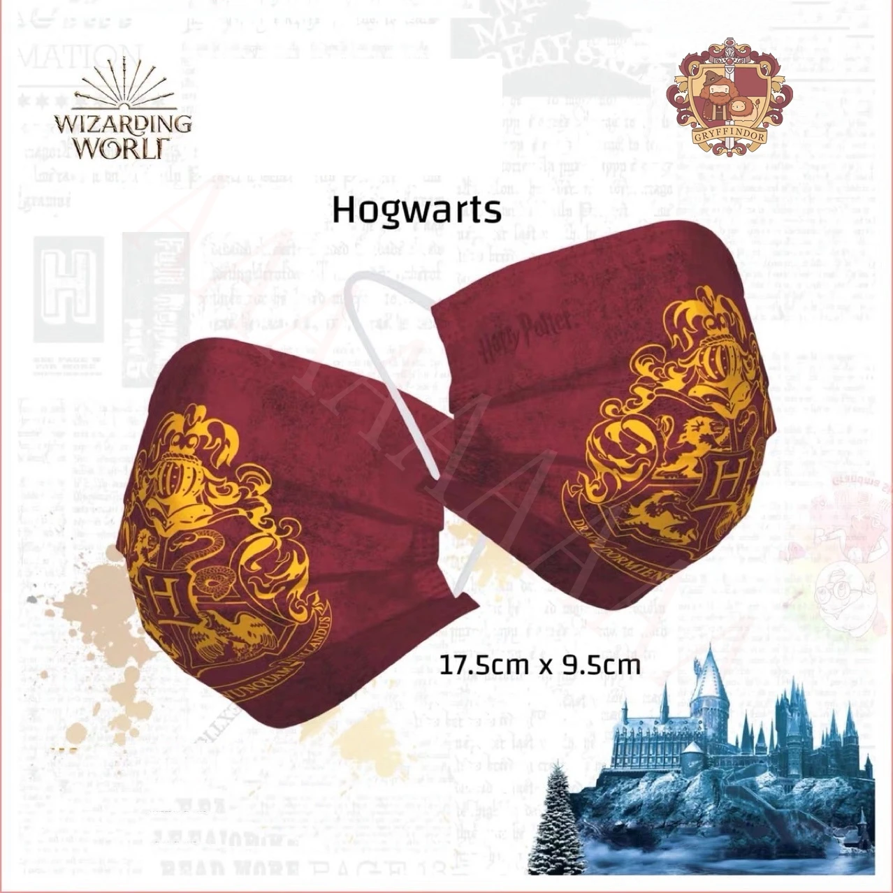 2022 Новая взрослая маска Гарри Поттера 50 шт./набор, трендовая печать цвета, комбинированный аниме-узор Гриффиндора, подарок на день рождения, унисекс.