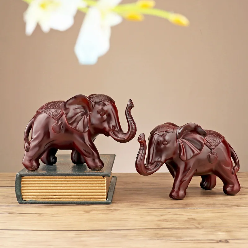 

Elephant Statues Home Decor Resin Animal Sculptures Ornaments Home Living Room Wine Cabinet Porch Desktop Resin Crafts Ornaments