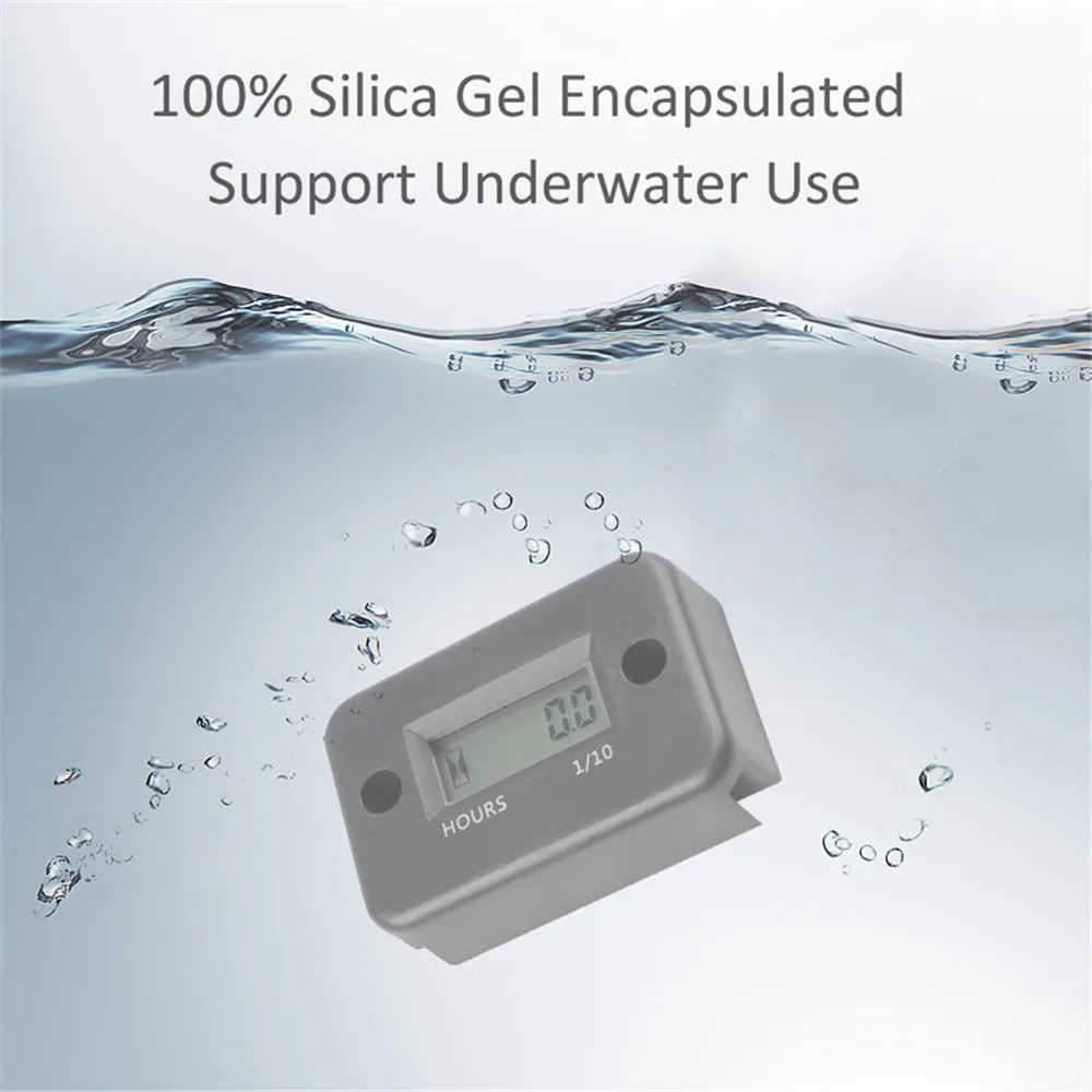 LCD Waterproof Digital Tach Hour Meter Counter For ATV Motorcycle Instruments Snowmobile Gasoline Boat Generator Bike |
