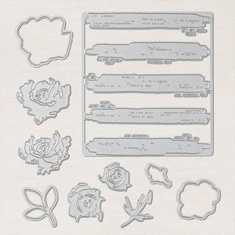 Многослойные розы листья мазки металлические штампы для резки и координационные