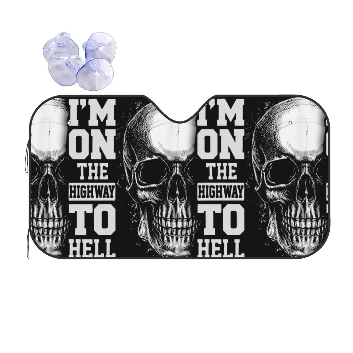 

Skull I'm On The Highway To Hell Windshield Sunshade Horror Halloween Car Front Window Visor Sunshade Visor Dust Protection