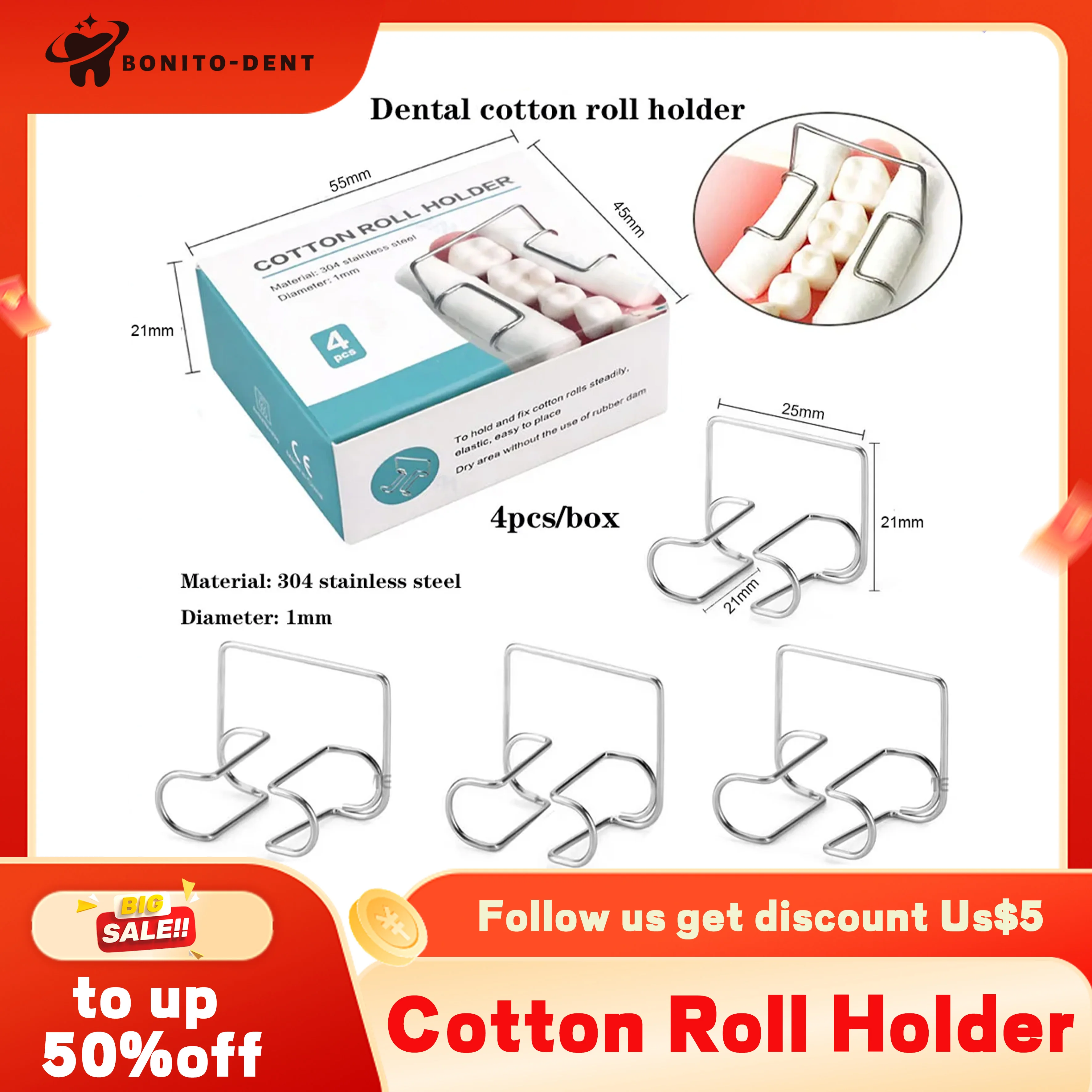 4 шт./кор. стоматологический ортодонтический зажим для рулона хлопка