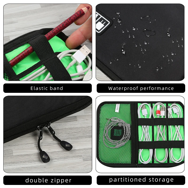 Дорожный органайзер для кабелей зарядное устройство цифровой USB-кабель зарядки