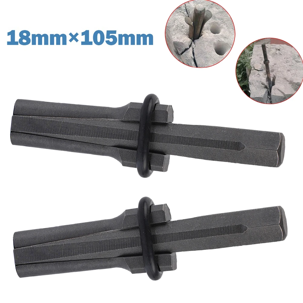 

Concrete Granite Rock Stone Splitters Quarrying Tools 105mm 2pcs Chromium Vanadium Alloy Steel Grey High Hardness