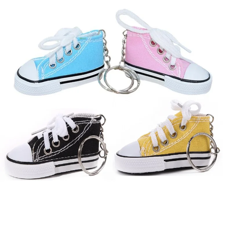 Personality Mini 3d Canvas Shoes Keychain Cute Doll Sneaker Shoe Keyring Fashion Key Chain Pendant Bag Car Simulation Keyring