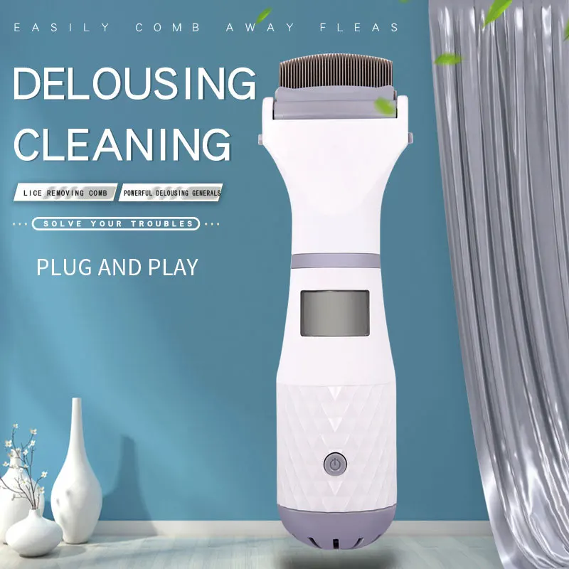 

Pet Electronic Electric Flea Comb Puppies Fleas Treatment Safe Pets Kill for Dogs Cats EU Plug Pet Supplies Comb For Cat Dogs