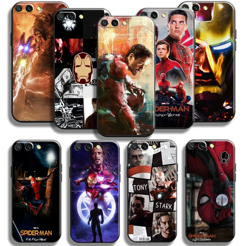 

Avengers Spiderman Iron Man For Huawei Honor 10X 9X Lite Pro Honor 10 10i 9 9A Phone Case TPU Liquid Silicon Black Soft Carcasa
