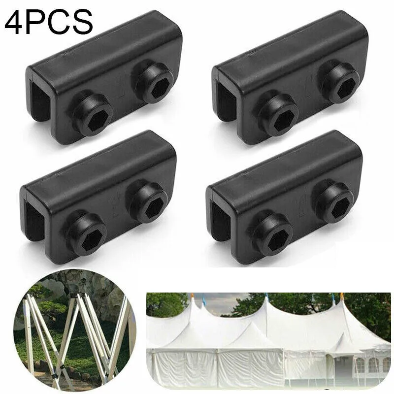 1/4Pcs Rectangular Bracket Black Rectangular Bracket Pop-Up Gazebo Replacement Connector Spare Parts Outdoor Tent Accessories