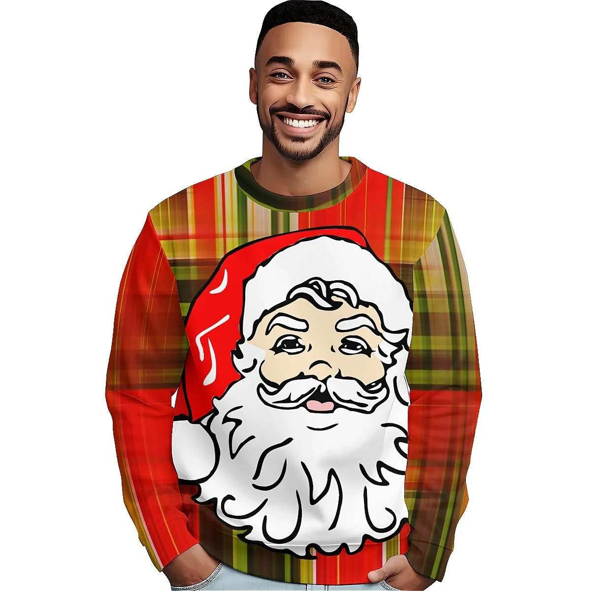 Креативная Рождественская Толстовка с длинным рукавом и круглым вырезом liaseo