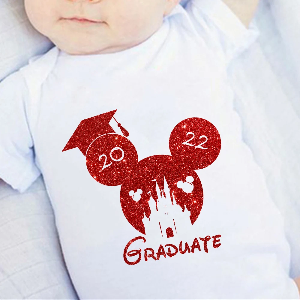 

New Disney Mickey College Collection Baby Girl Boy Onesie Funny 2022 Graduate Print Casual Comfortable Newborn Romper