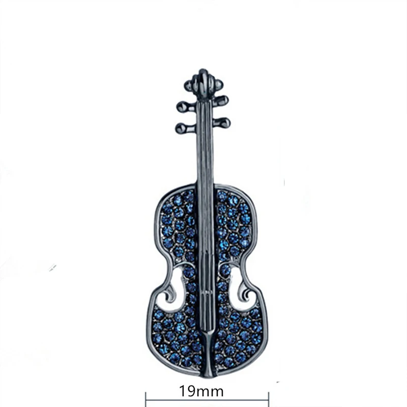 

Fashion Exquisite Blue Violin Guitar Brooches Women Men Weddings Banquet Brooch Pins Personality Jewelry Accessories Gifts