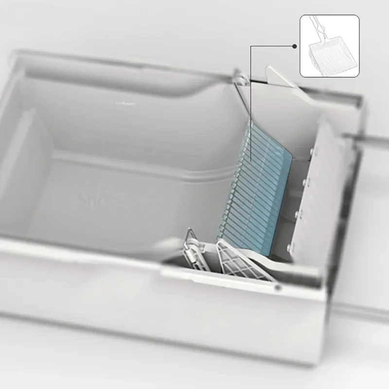 Полностью закрытая лопата для флиса ящик кошачьего туалета полуавтоматический