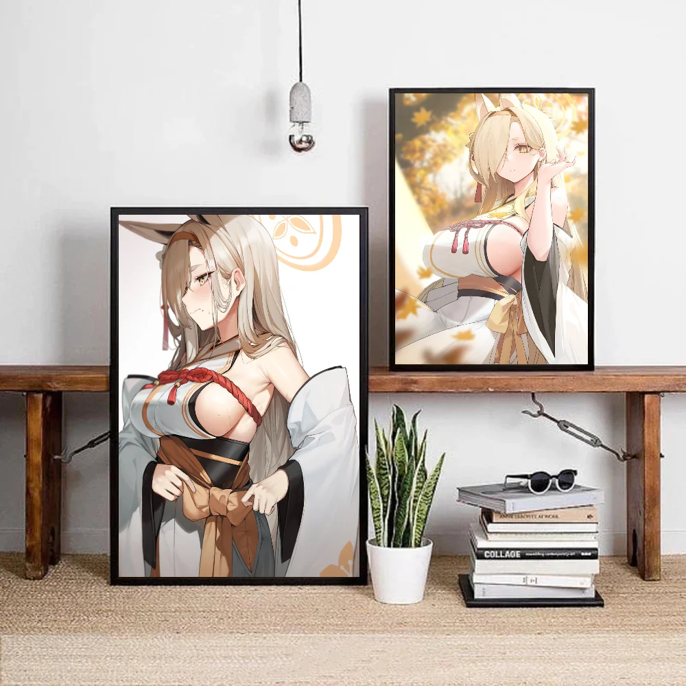 Художественный плакат KUWAKAMI KAHO синий архив самоклеящийся Настенный декор для