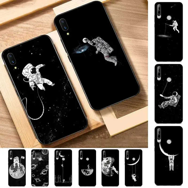 

Astronaut Space Moon Stars Phone Case for Huawei Y 6 9 7 5 8s prime 2019 2018 enjoy 7 plus
