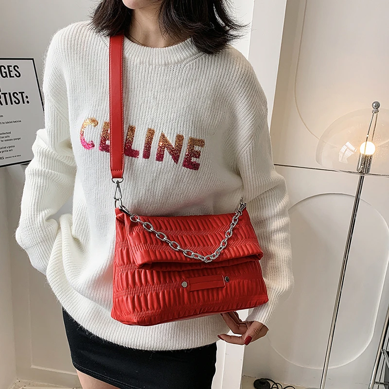 

2022 Женская модная роскошная дизайнерская сумка через плечо из искусственной кожи, большая женская брендовая маленькая сумка и кошелек, клатч-тоут на цепочке