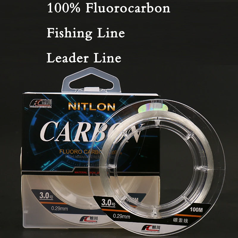 100M Fluorocarbon Fishing Leader Line Braided For Feeder 3-35LB Carbon Leash 100% Rod Fiber Japan Fly Pesca Lure Carp Strong Sea