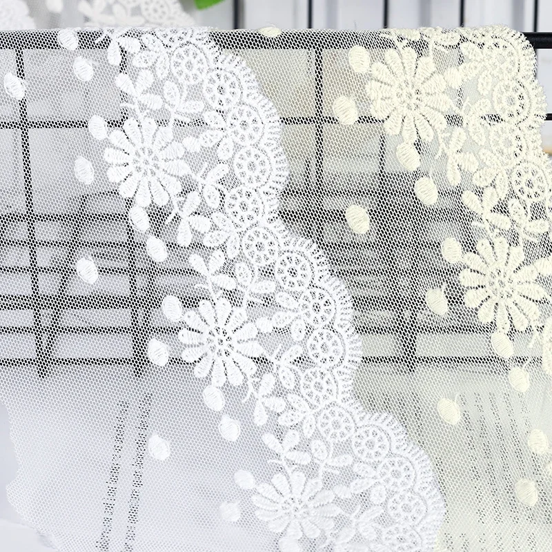 Цветочная кружевная ткань для платья лента белый хлопок венецианская отделка