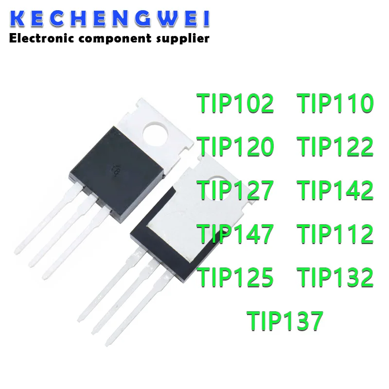

10 pieces tip102 tip120 tip122 tip127 tip142 tip147 transistor tip142t tip110 tip112 tip125 tip136 tip137 a-220