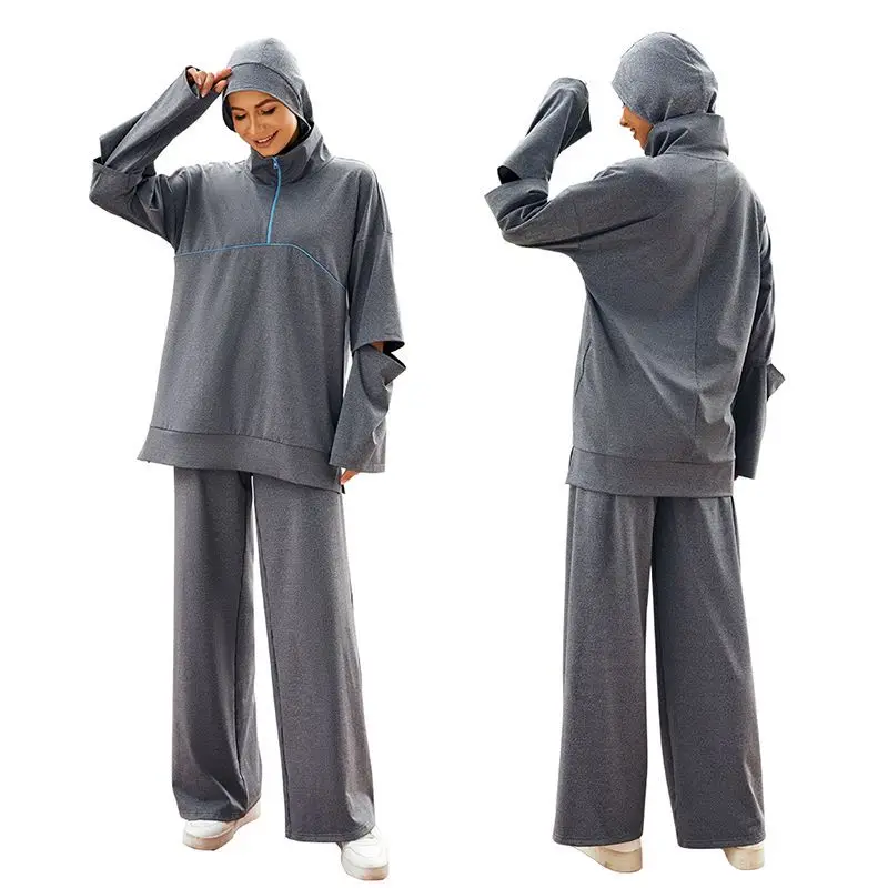 Muslim Sports Wear Modest Active Wear Hijab Women Activewear 3pcs Running Sportswear Outdoor Islamic Modest Active Gym Wear