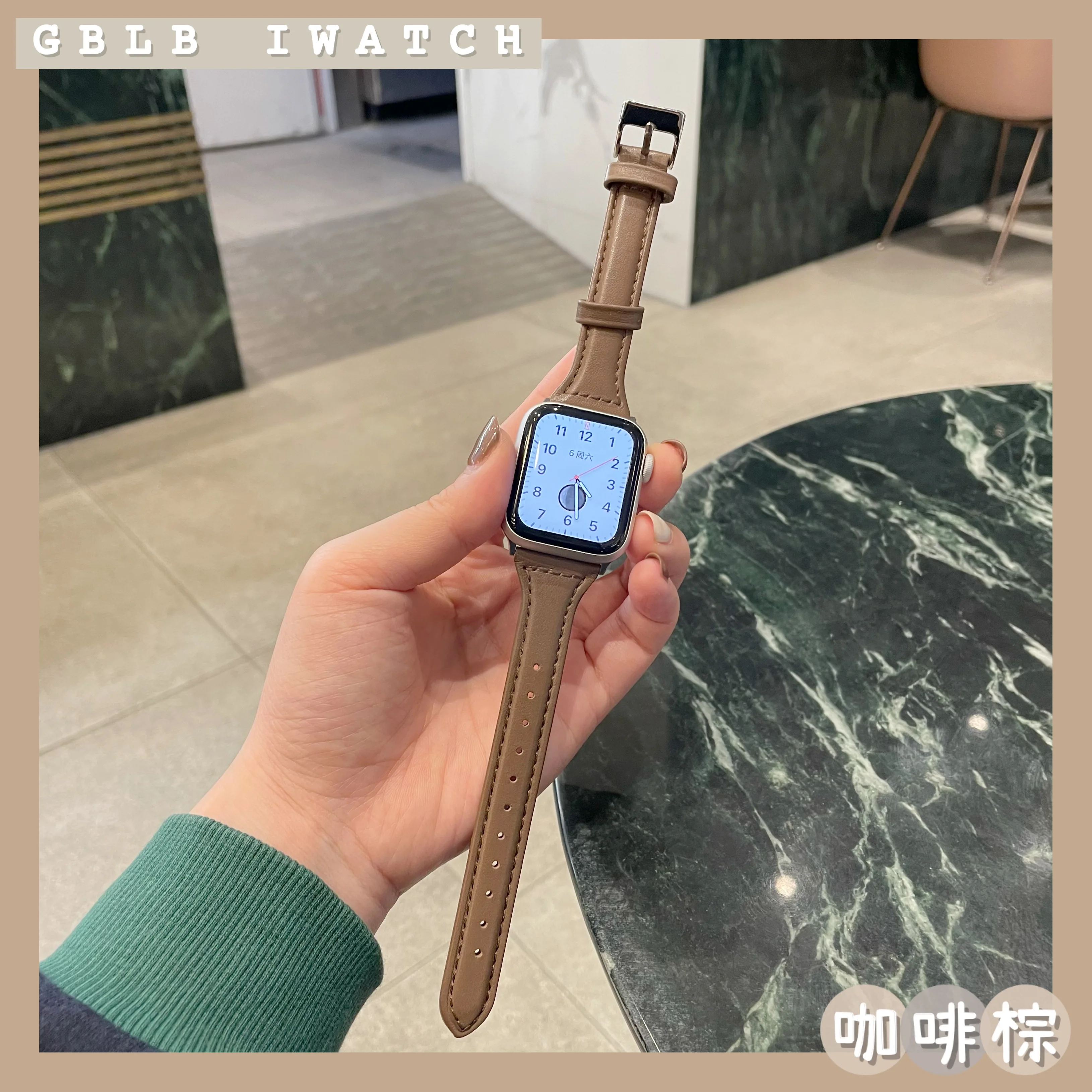 

Leather strap For Apple watch band 44mm 45mm 41mm 40mm 42mm 38mm Accessorie wristband correa bracelet iWatch series 3 4 5 6 SE 7