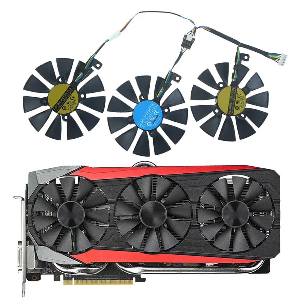 

Вентилятор для игровой видеокарты ASUS R9 390 390X RX580 RX480 GTX 980Ti 1060 1070Ti 1080Ti 87 мм PLD09210S12HH PLD09210S12M
