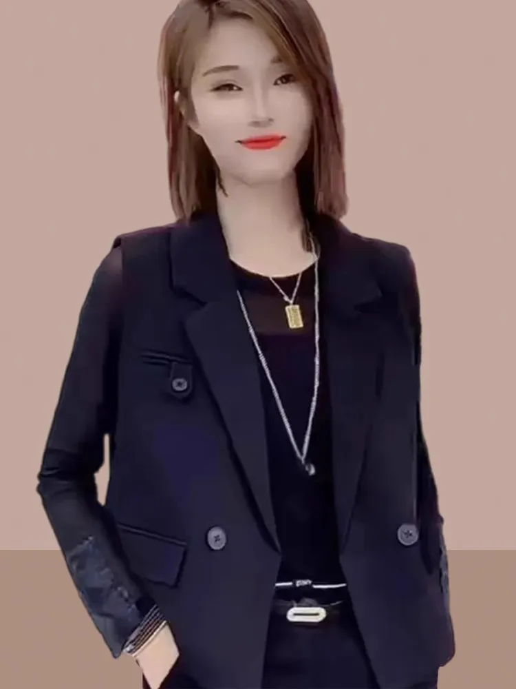 Костюм жилет женский весенне-осенний 2024 новый модный короткий костюм в стиле