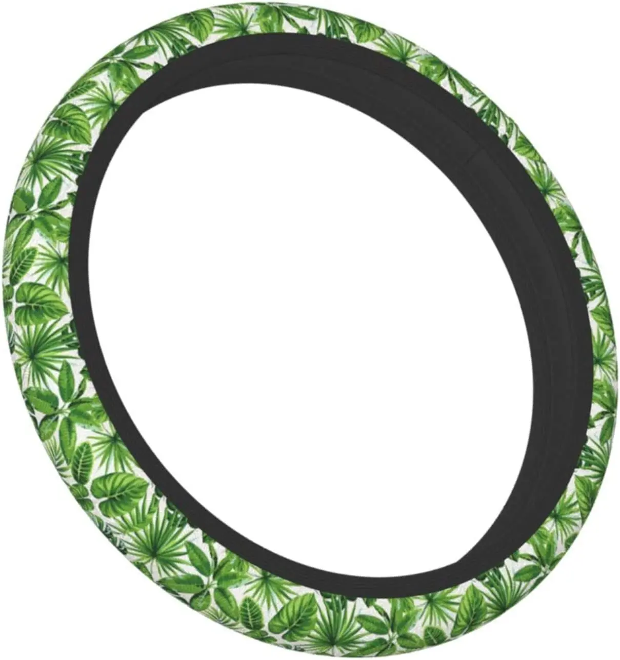 

Тропический зеленый экзотический чехол на руль с листьями пальмы для женщин Противоскользящий автомобильный чехол для автомобиля Аксессу...