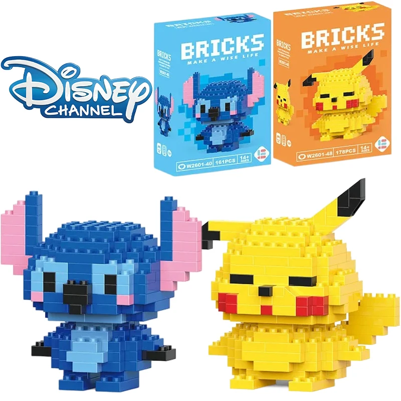Disney Lega LiLo Stitch Toys Figure Pokemon Pikachu lega figure Anime Cartoon Character Model for children Gift