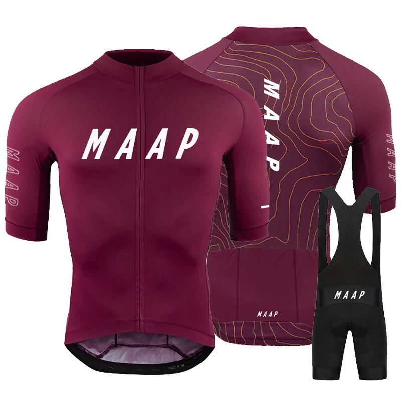 

New Arrival Red Textured Cycling Suit MAAP Summer Men's Short Sleeve Cycling Clothing Cycling Shirt Mountain Race Cycling Jersey