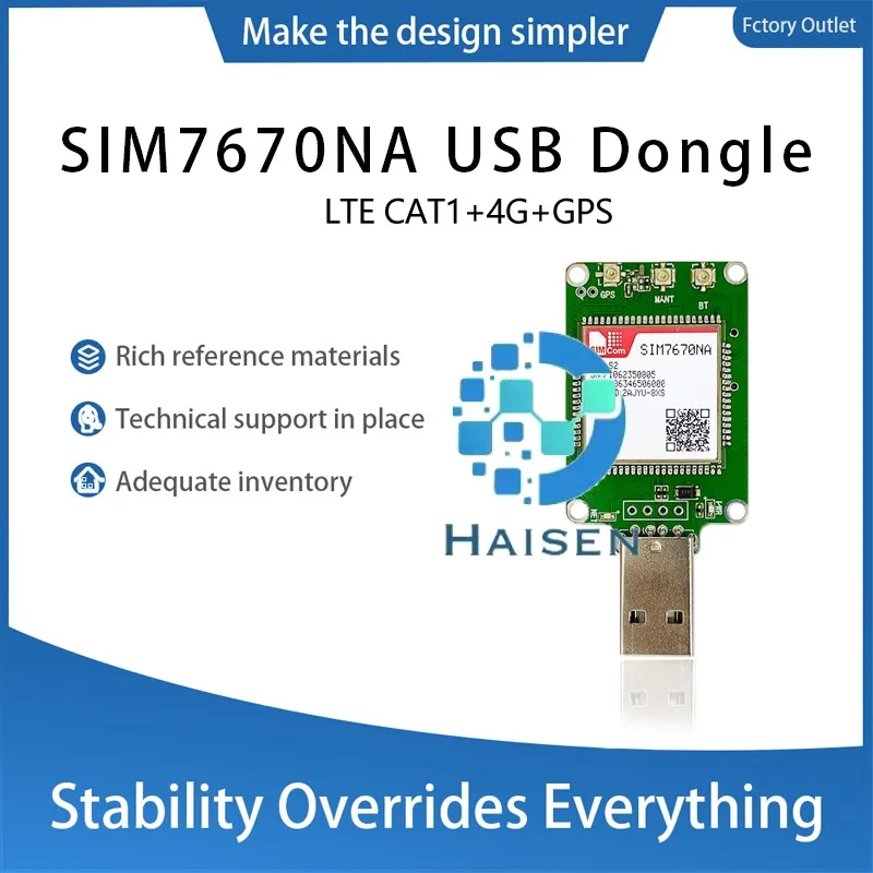 HAISEN SIMCOM SIM7670NA-MNGV USB DongleSIM7670NA-MNGV-Dongle Макетная плата LTE CAT1 + GPS чип Qualcomm SIM7670