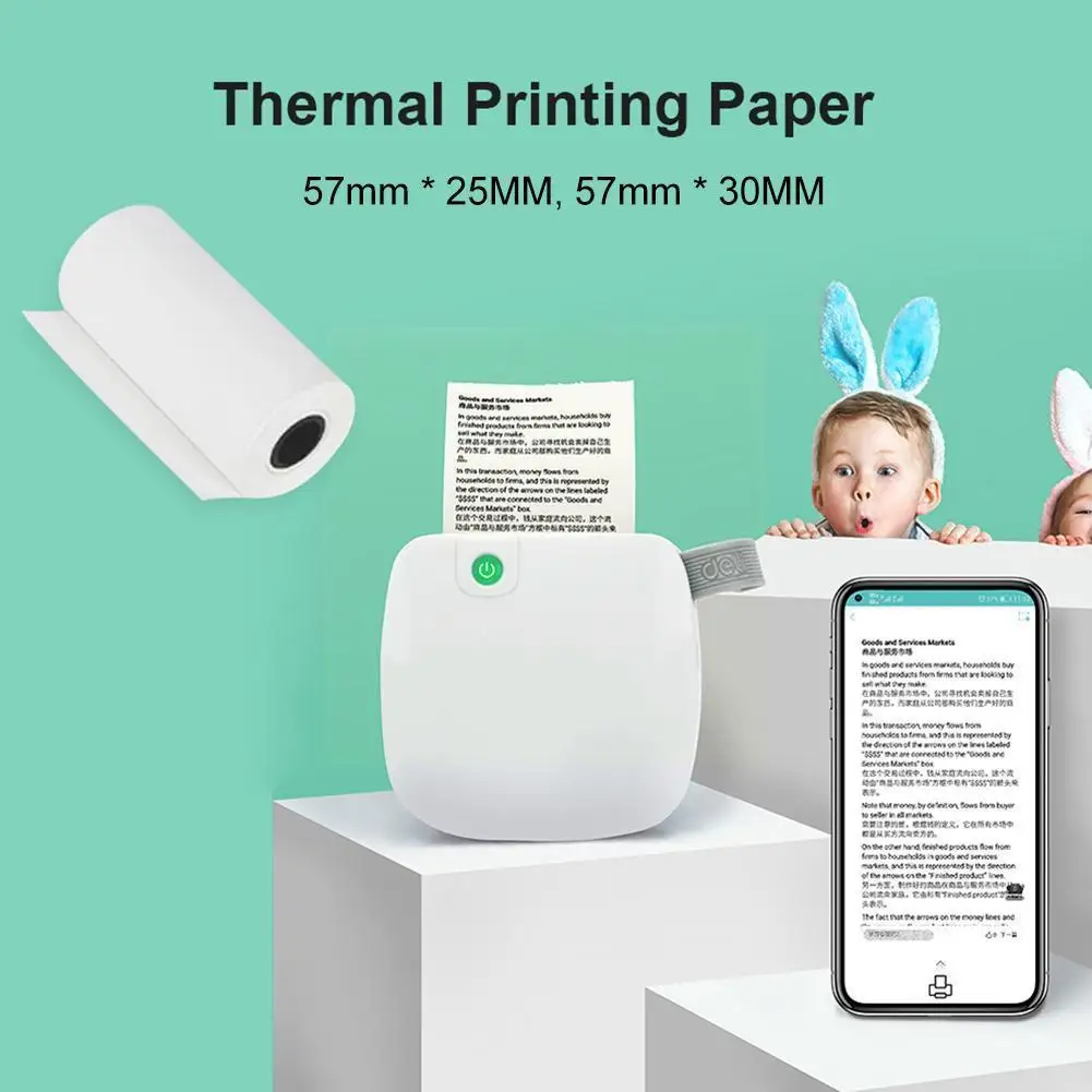 

5 Rolls Thermal Printer Paper Instant Print Label For Photo Printer Kids Camera Pos Cash Registers X0s6