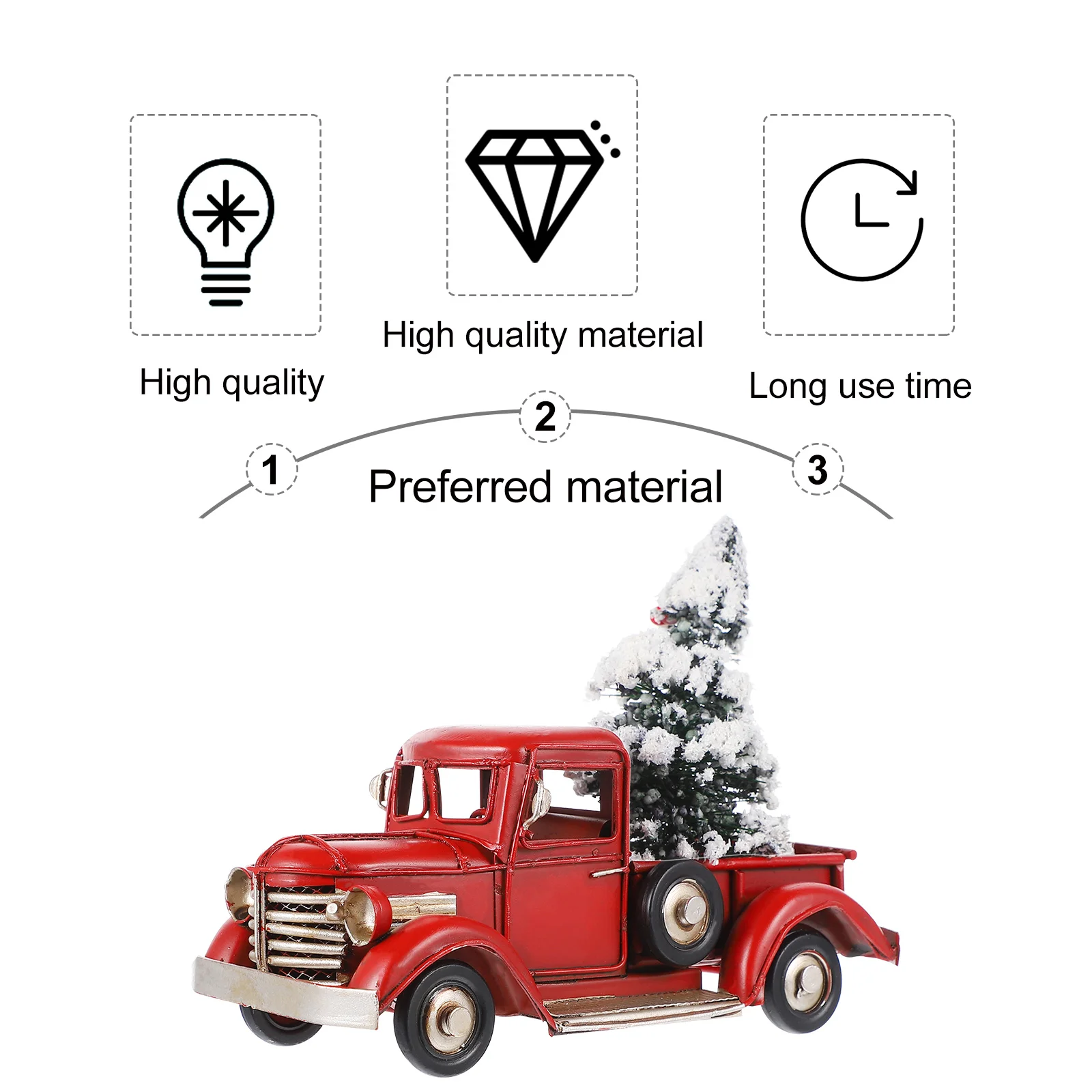 Рождественские украшения для детей красный декор грузовика ретро модель