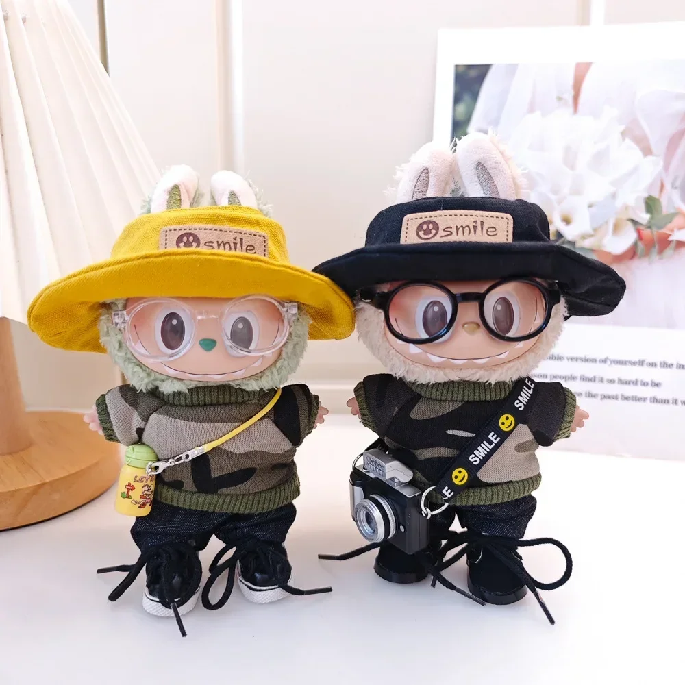 17 см мини-плюшевая кукла одежда вырезанная мультяшная аниме-фигурка Labubu наряд