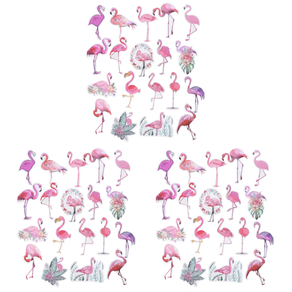

57 Pcs /Pack Pink Flamingo Luggage Decals PVC Waterproof Luggage Stickers for Laptop Phone Notebook