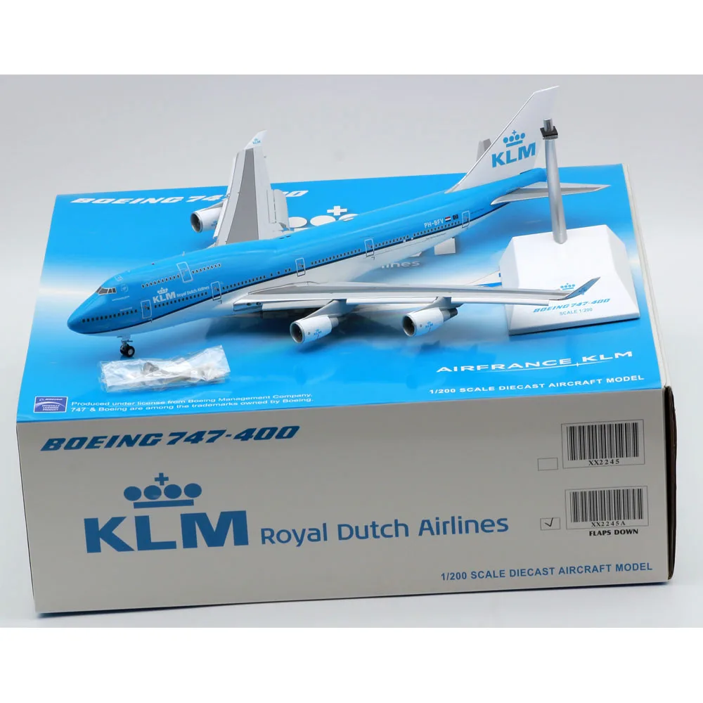 

XX2245A Alloy Collectible Plane JC Wings 1:200 KLM Royal Dutch Airlines B747-400 Diecast Aircraft Jet Model PH-BFY Flaps Down