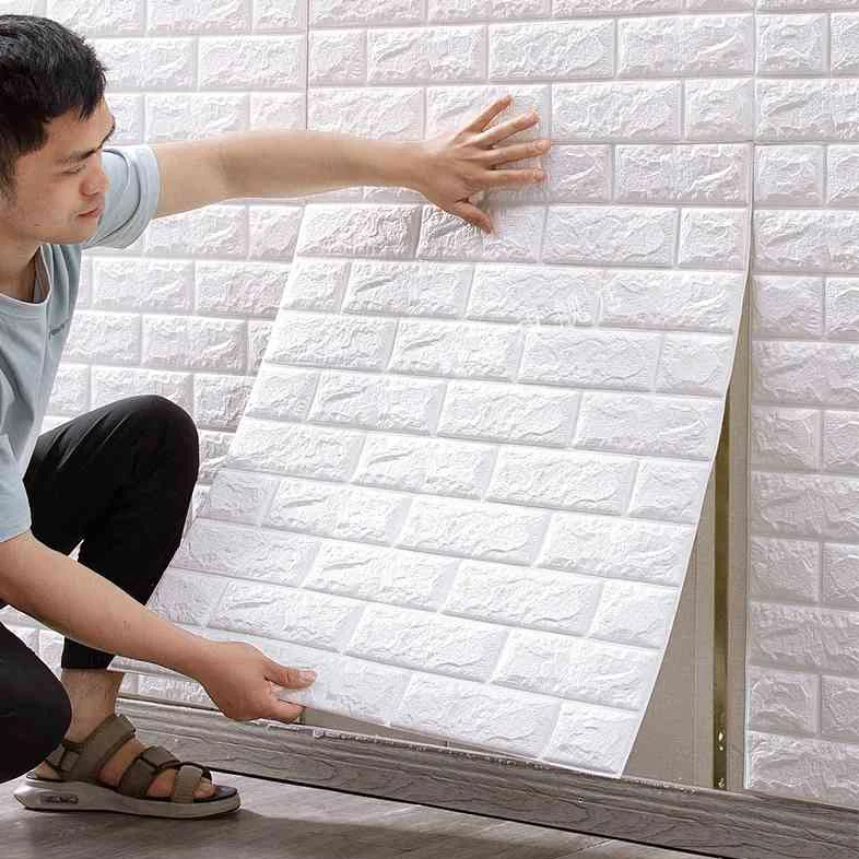 

2022 3D Self Adhesive Waterproof Brick Pattern Wall Sticker Wallpaper Family Children Bedroom Background Wall Sticker Home Decor