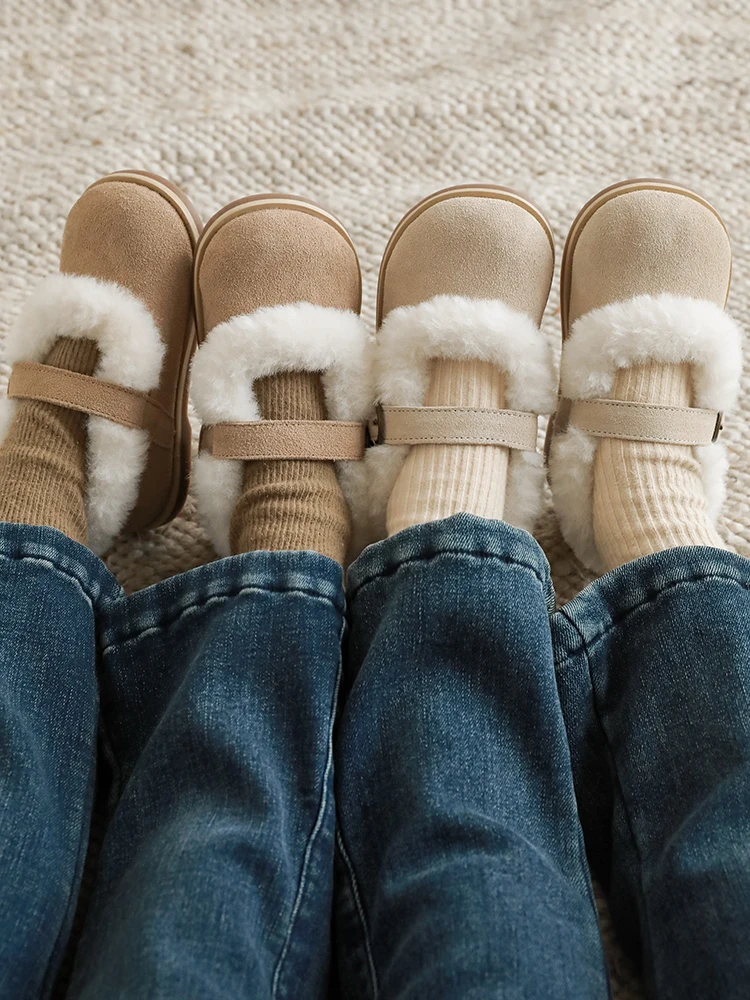 

Girls' Cotton Shoes Winter Thickened Flanging Warm Children's Shoes