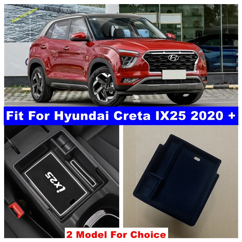 

Car Central Armrest Storage Box Console Arm Rest Tray Pallet Container For Hyundai Creta IX25 Automatic 2020 - 2022 Accessories