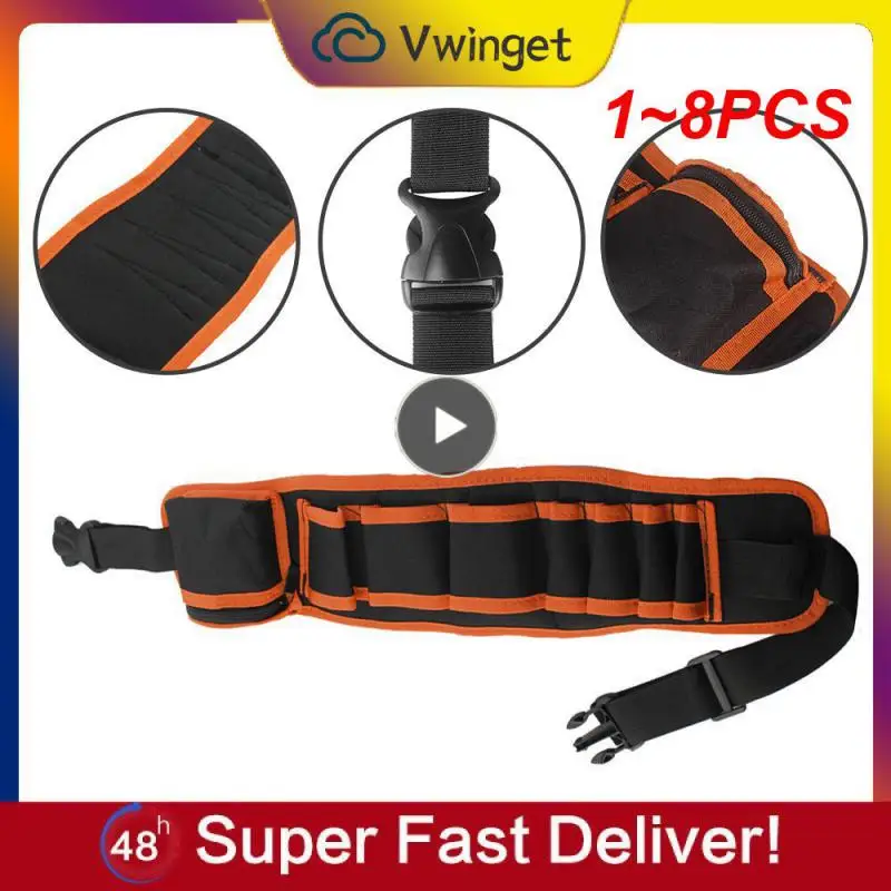 

1~8PCS Canvas Tool Bag Electrician Waterproof Tools Kit Waist Belt bag Pouch Waterproof