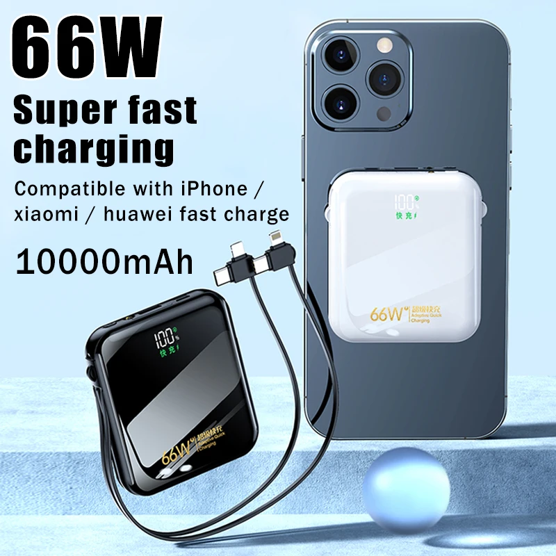 

Внешний аккумулятор для Iphone1413 Huawei, 10000 мАч, 66 Вт