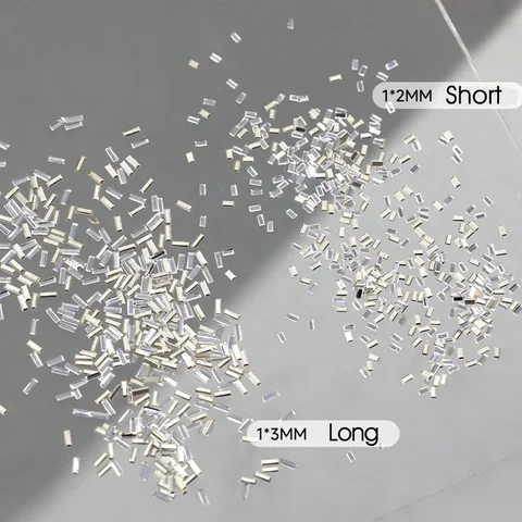 Светоотражающие стразы для ногтей Nibiru DU, серебристые, 50 шт