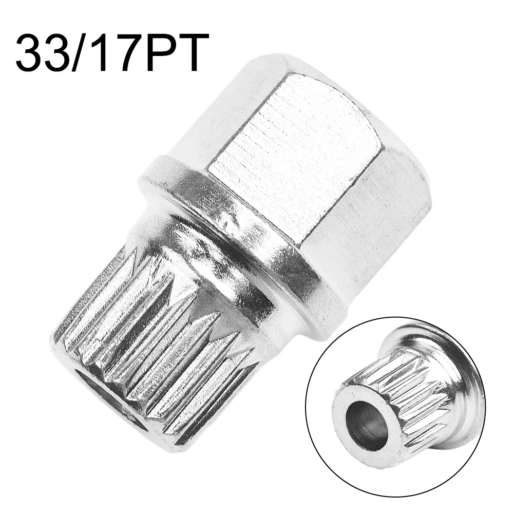 

Durable Wheel Lock Lug Nut 1pc 35/19PT Rustproof Silver Tone Sleeve Key Removal Tool Steel T Tyre Security Screw