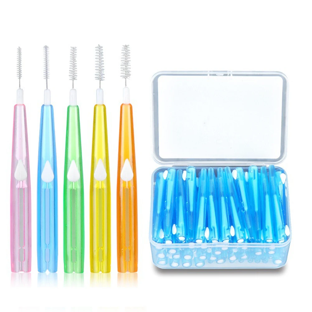 

30/40/60Pcs Teeth Brush Toothpick Dental Floss I Shaped Interdental Brush Interdental Cleaners Orthodontic Dental Oral Care Tool