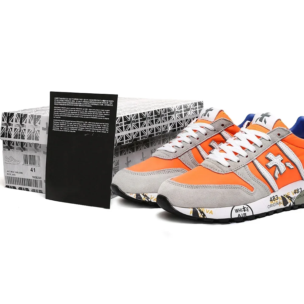 PREMIATA Мужская модная легкая роскошная замшевая сетчатая дышащая спортивная обувь