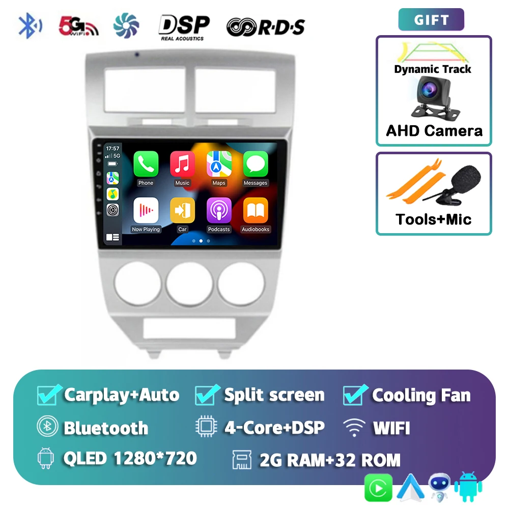 

Android 15 Автомобильный радиоприемник Мультимедийный плеер для Dodge Caliber I 2007-2010 Авто Carplay Автомобильная стереосистема DSP Wi-Fi + 4G Ai Voice 2 Din BT Gps