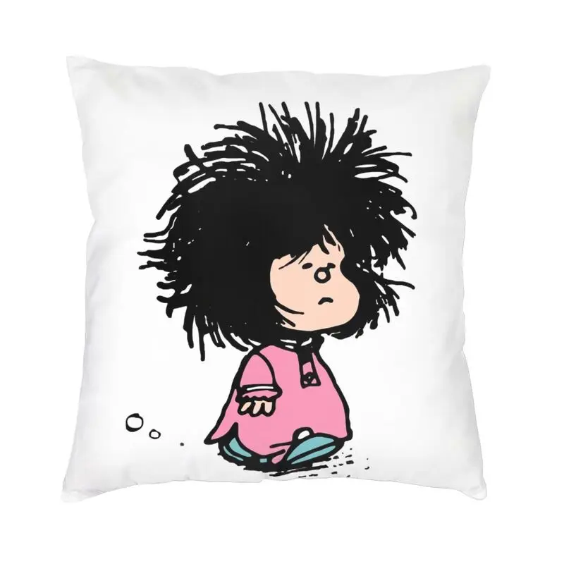 

Чехол для подушки Humor манга Mafalda, домашний декоративный Модный чехол Quino для аргентинских мультяшных стульев, квадратный чехол для подушки
