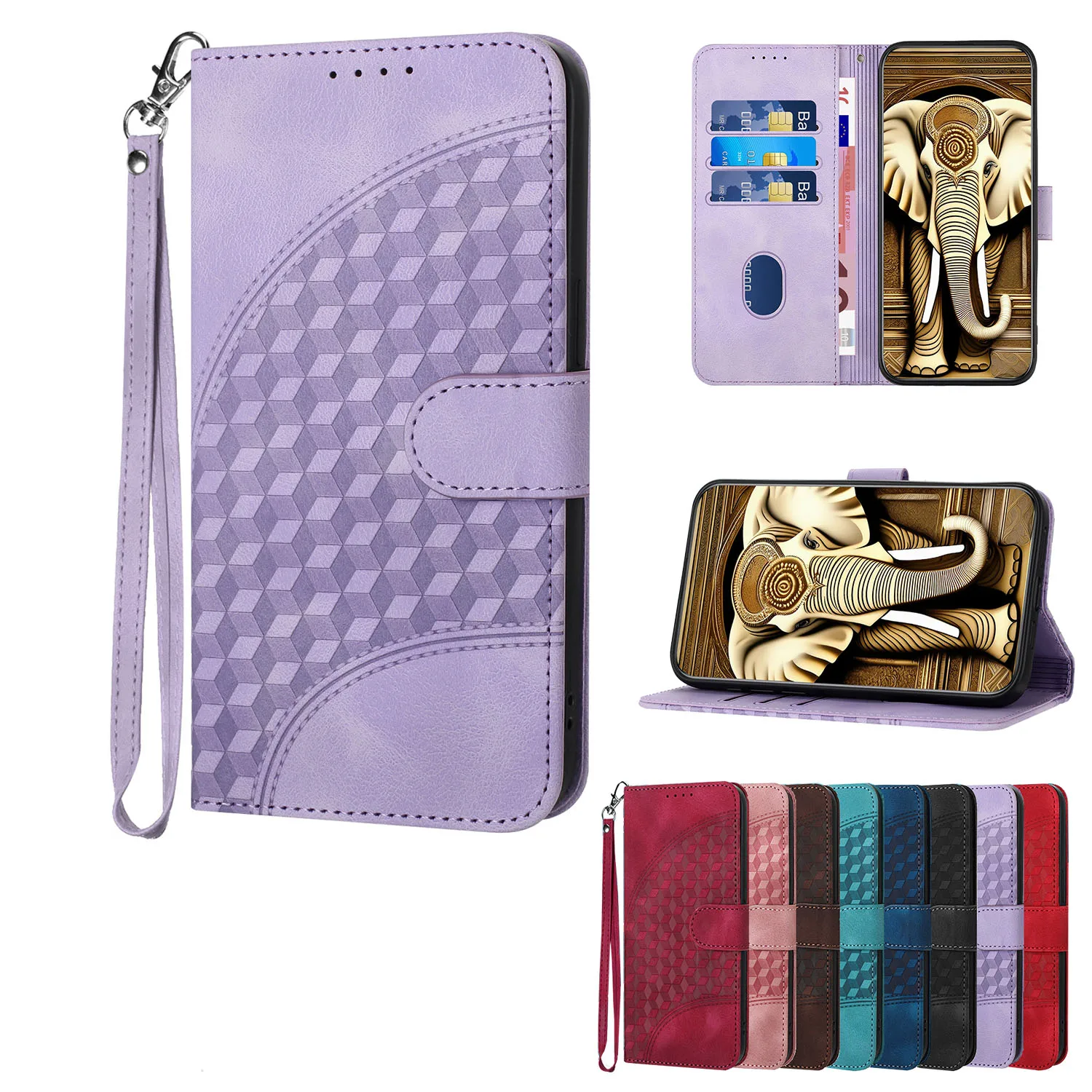 Wristlet Grip Wallet Case For Google Pixel 9 Pro XL 8A 8 7A 7 6A 6 Multi 3 Cards Leather Lanyard Book Flip Phone Cover Funda