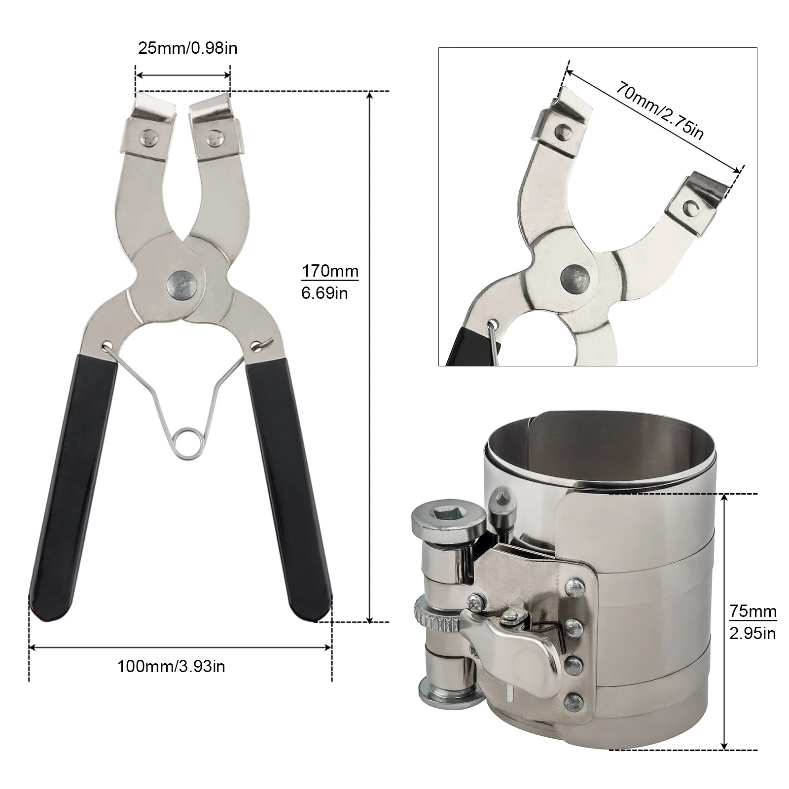 3-дюймовое регулируемое поршневое кольцо 53-175 мм инструмент для компрессора