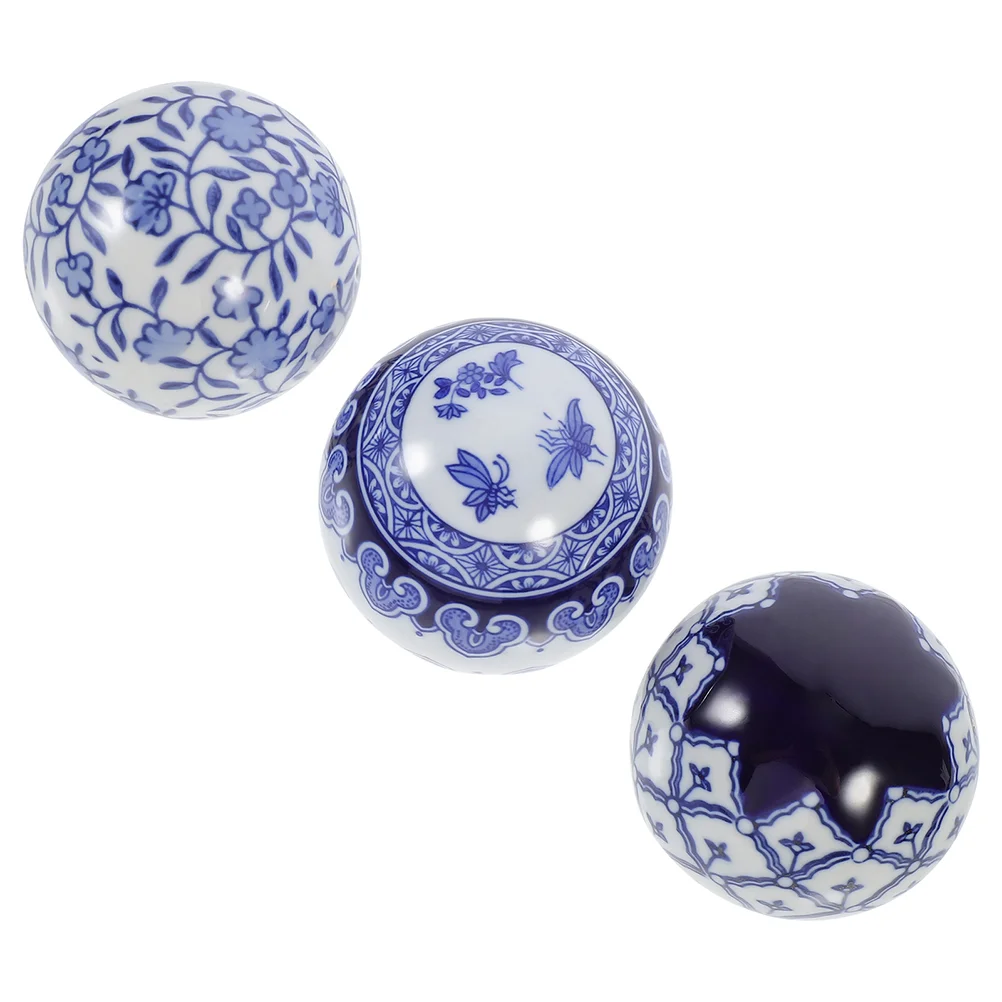 Balls Decorative Ceramic Orbs Porcelain Bluefor Spheres White Centerpiece Decor Floatingset Bowl Tank Fish Bowls Sphere Home