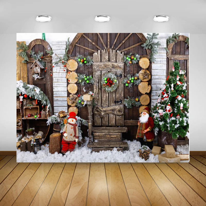 

Christmas Theme Photography Background Fireplace Christmas tree Children Portrait Backdrops For Photo Studio Props 221212 SD-05